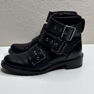 Blondo Boots Camila Women Ankle Waterproof Black Zip Buckles Zip Black Size 7 M